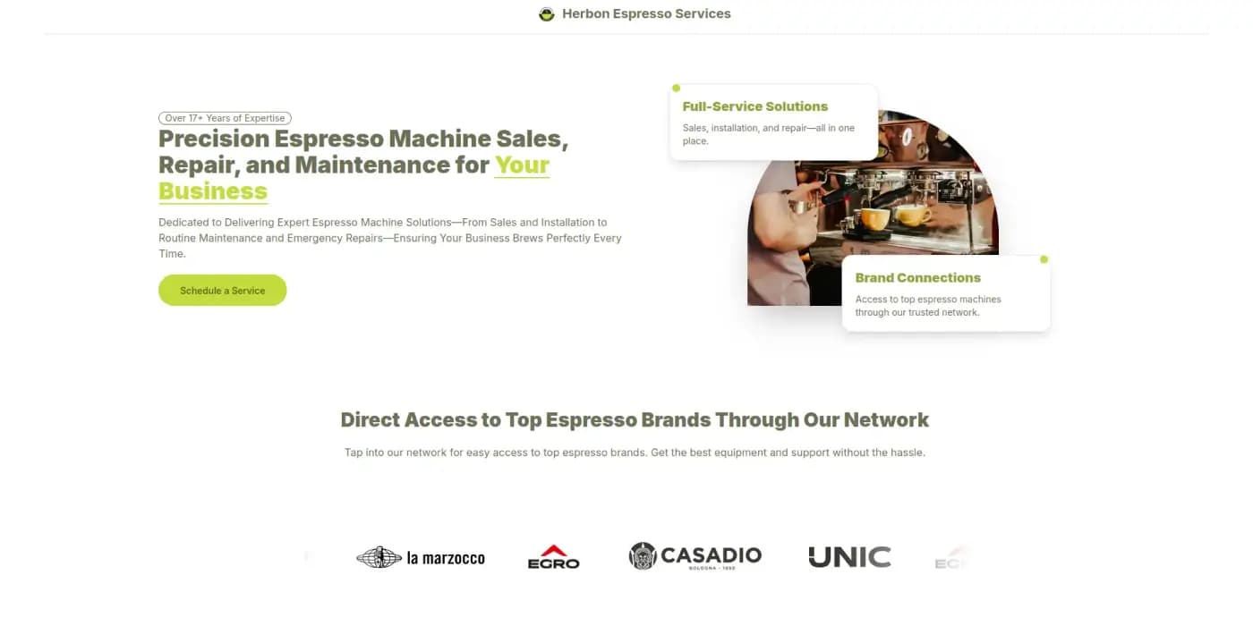 Herbon Espresso - Business Landing Page